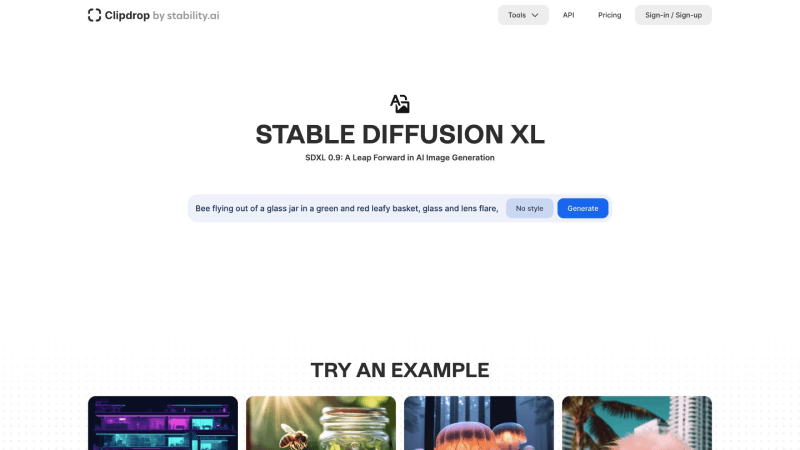 Clipdrop Stable Diffusion XL