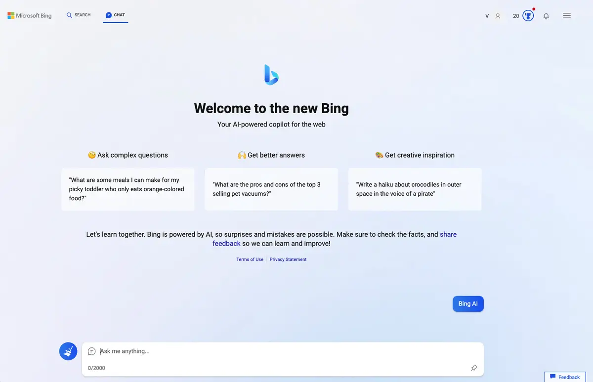 Welcome to New Bing