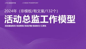 活动总监工作模型：非模板 有文案 132个【工作框架】【活动执行】【工具包】